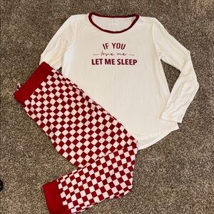 Women’s Pajamas Set - Red and White
